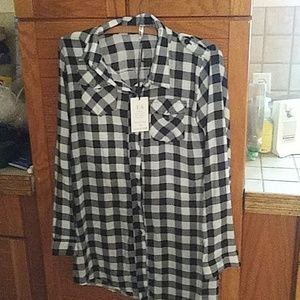 Long women's plaid shirt